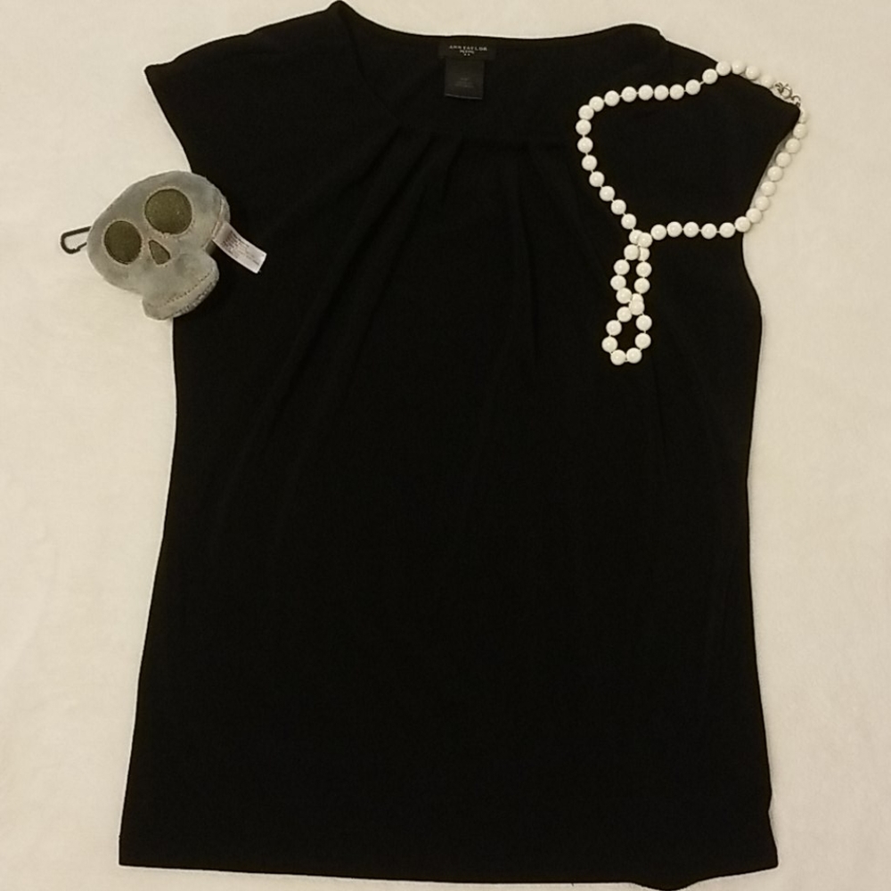 Women's Ann Taylor Petite Black Blouse XSP - Picture 1 of 6